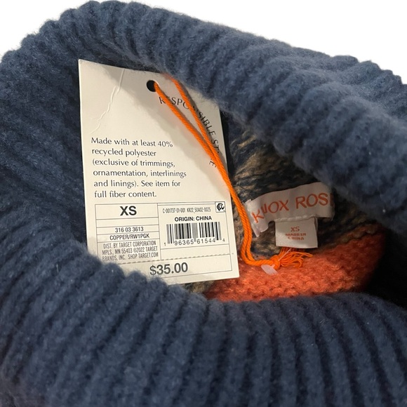 NWT, Knox Rose Cozy Colorful Striped Knit Turtleneck Sweater, Sz XS - Picture 16 of 16